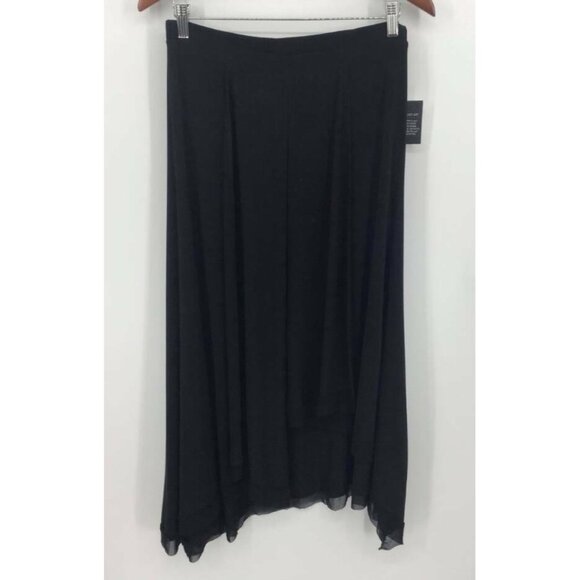 CHICO'S Skirt 1 Small/Medium Black Knit Layered Ke - Picture 1 of 8